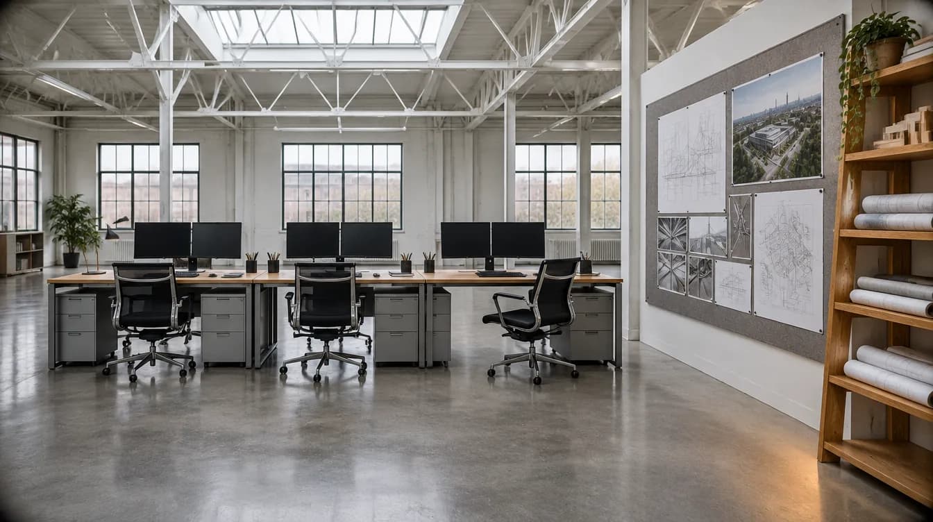 Technikzentrale in einer Industriehalle
