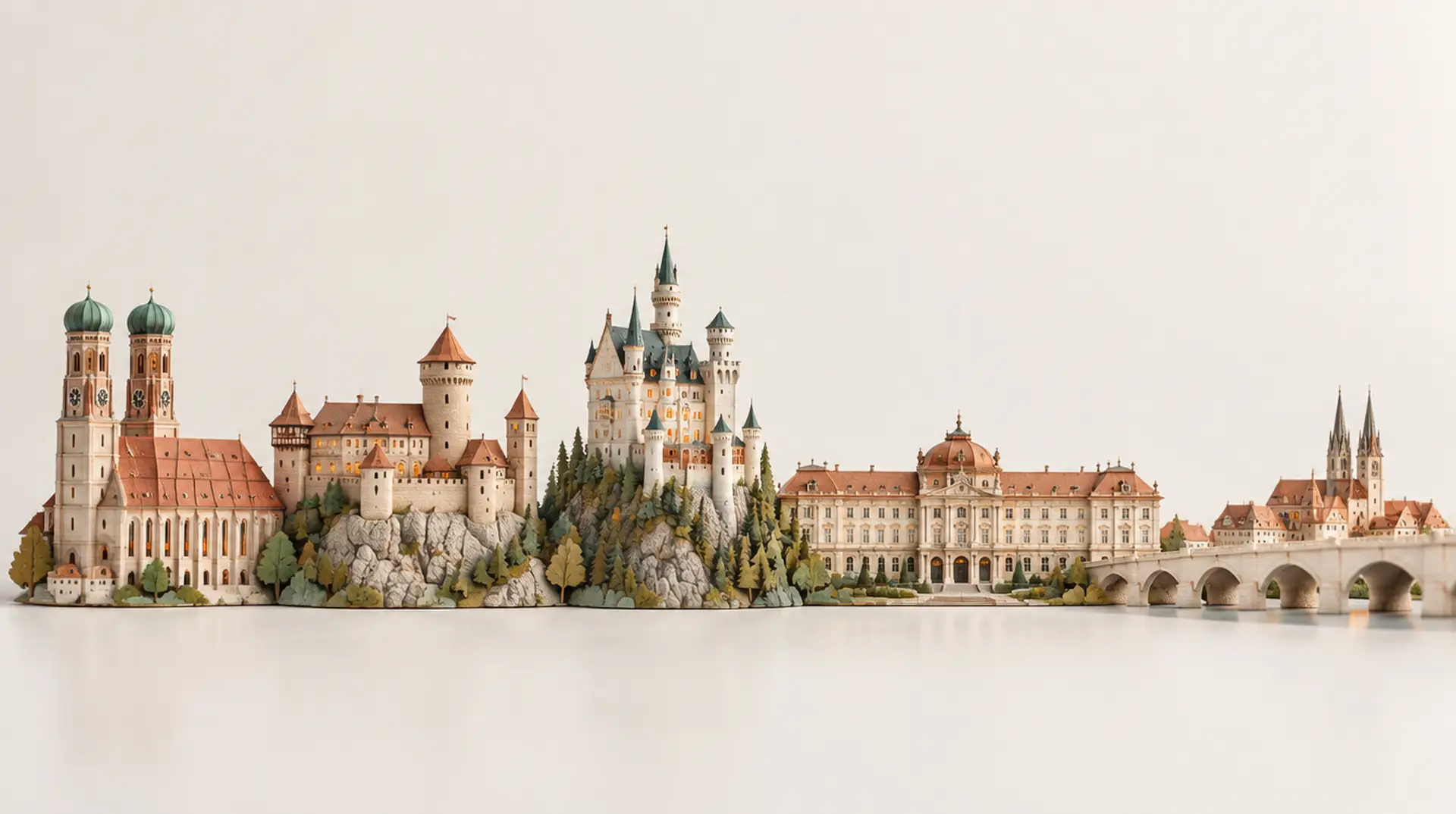 Modell der Stadtsilhouette von Bayern