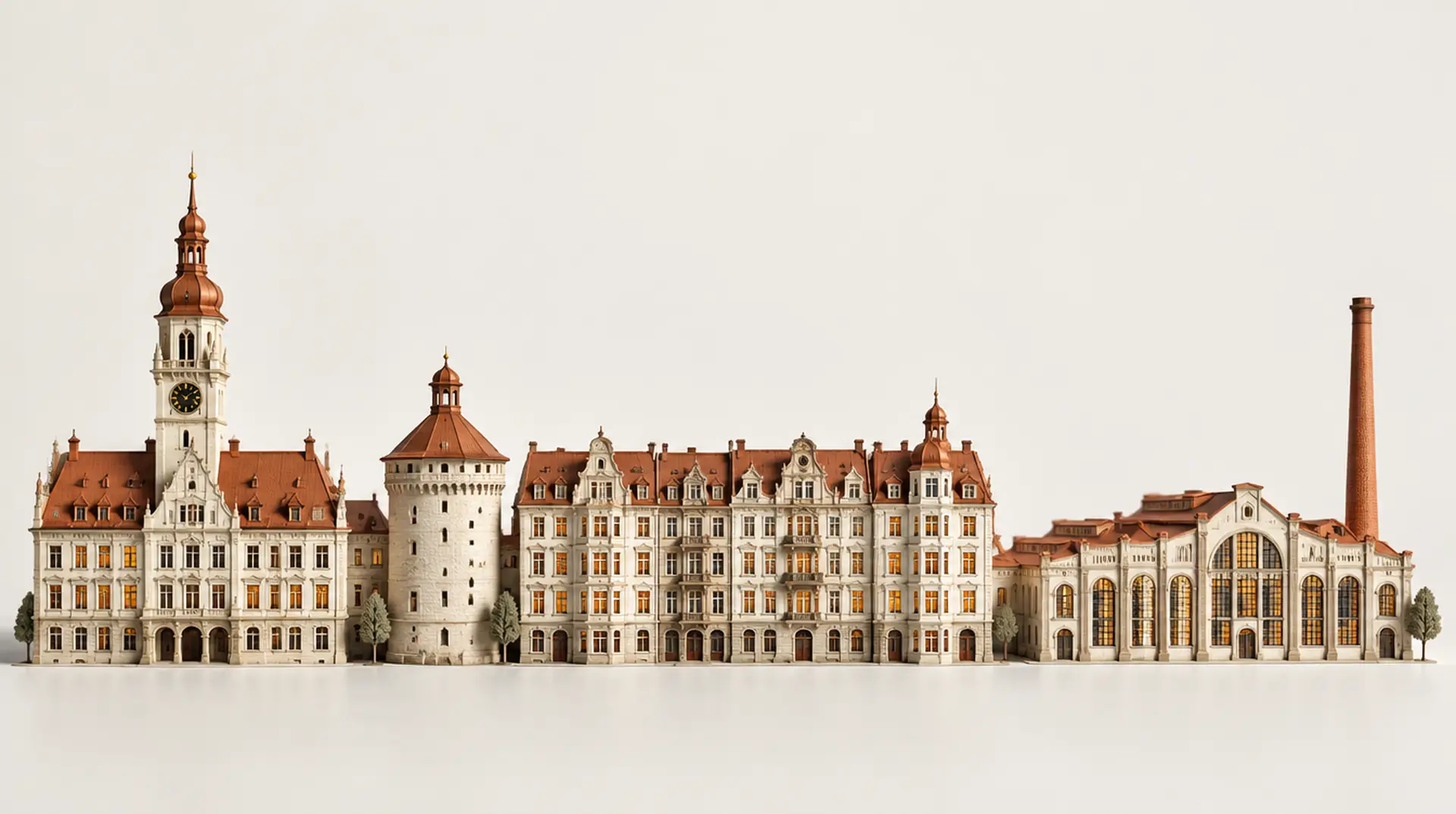 Modell der Stadtsilhouette von Chemnitz