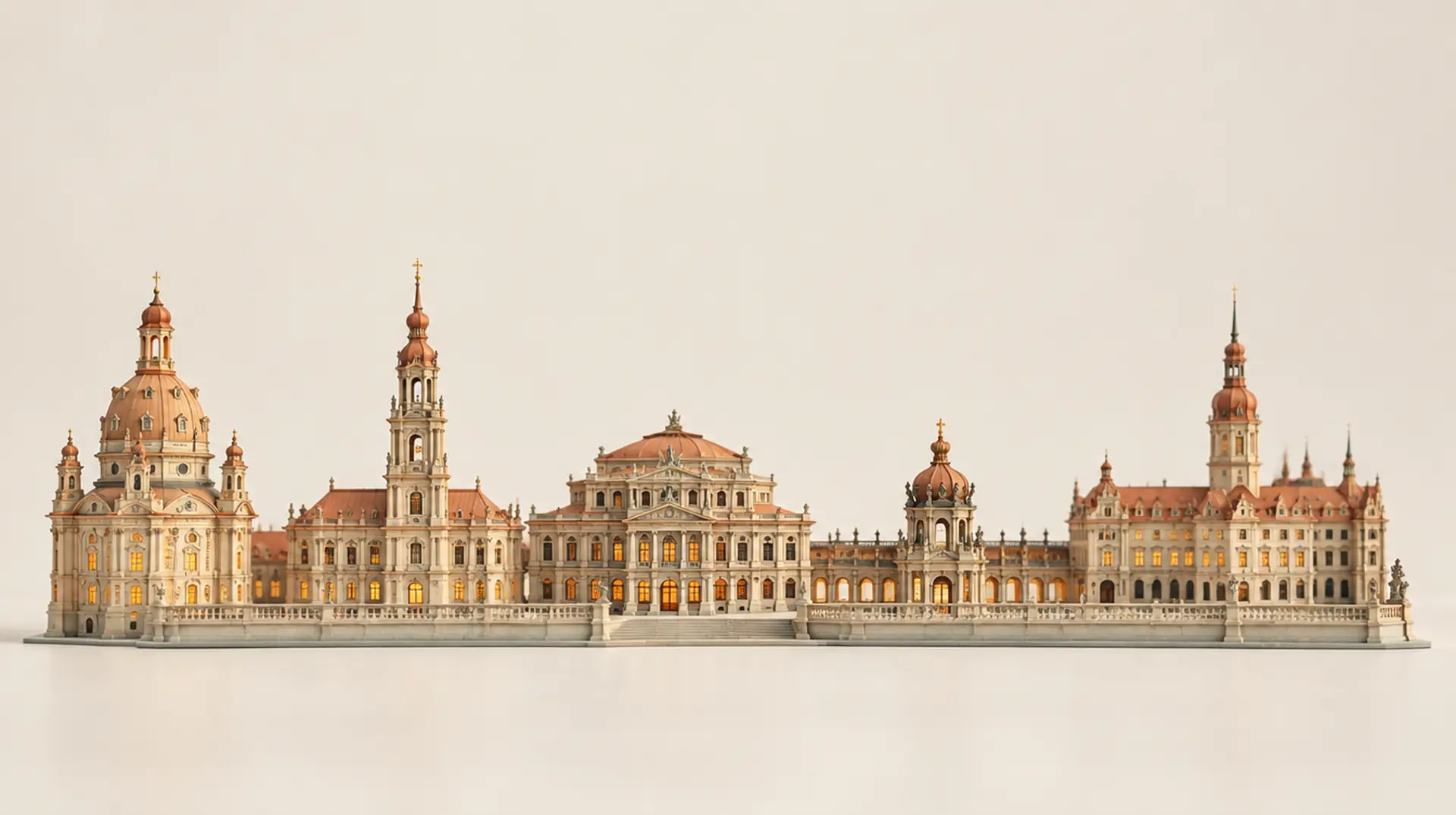 Modell der Stadtsilhouette von Dresden