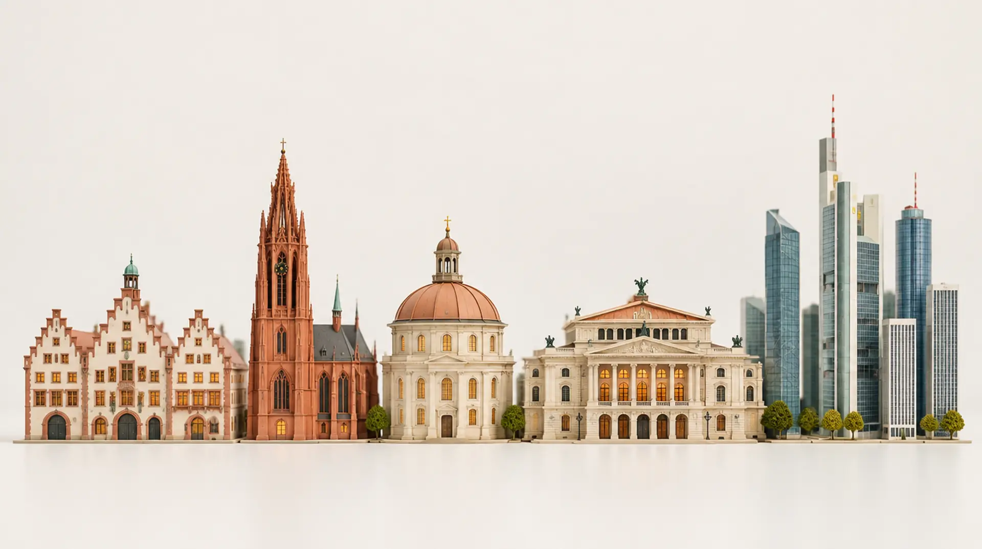 Modell der Stadtsilhouette von Frankfurt am Main