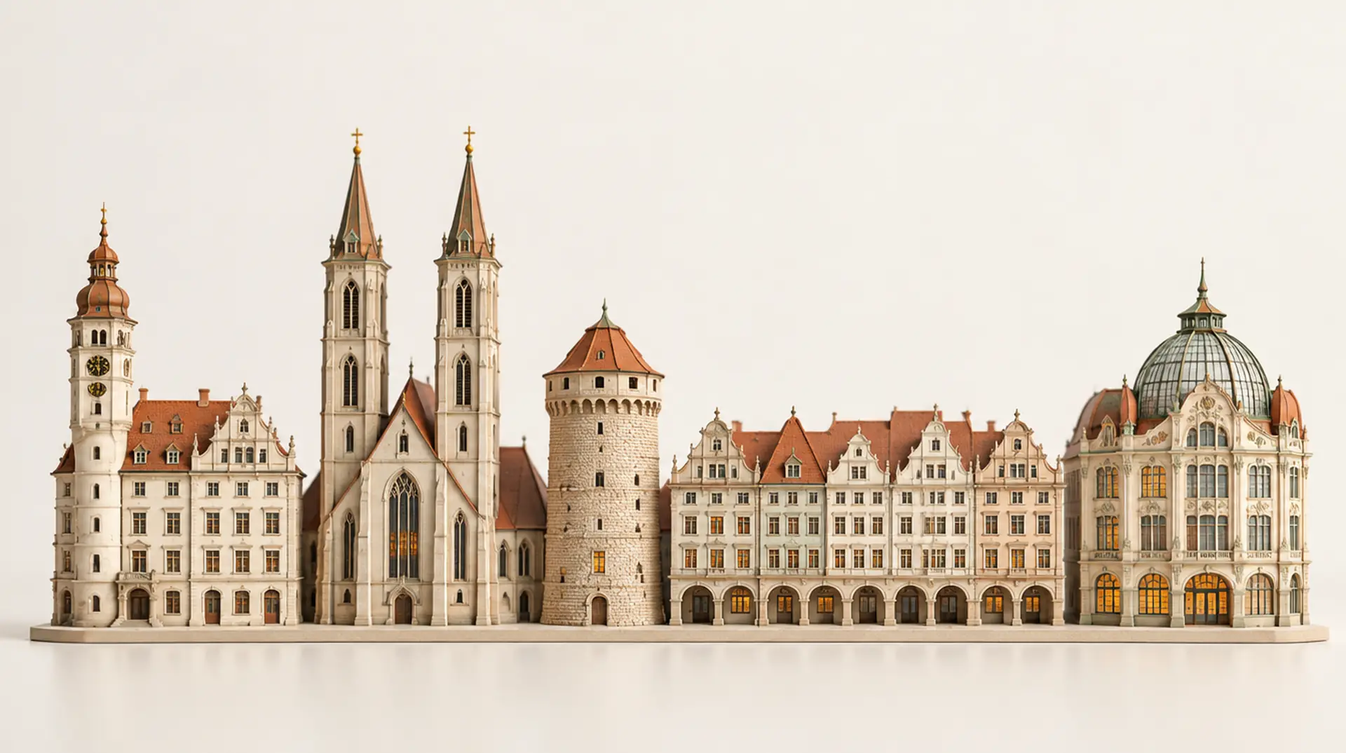 Modell der Stadtsilhouette von Görlitz