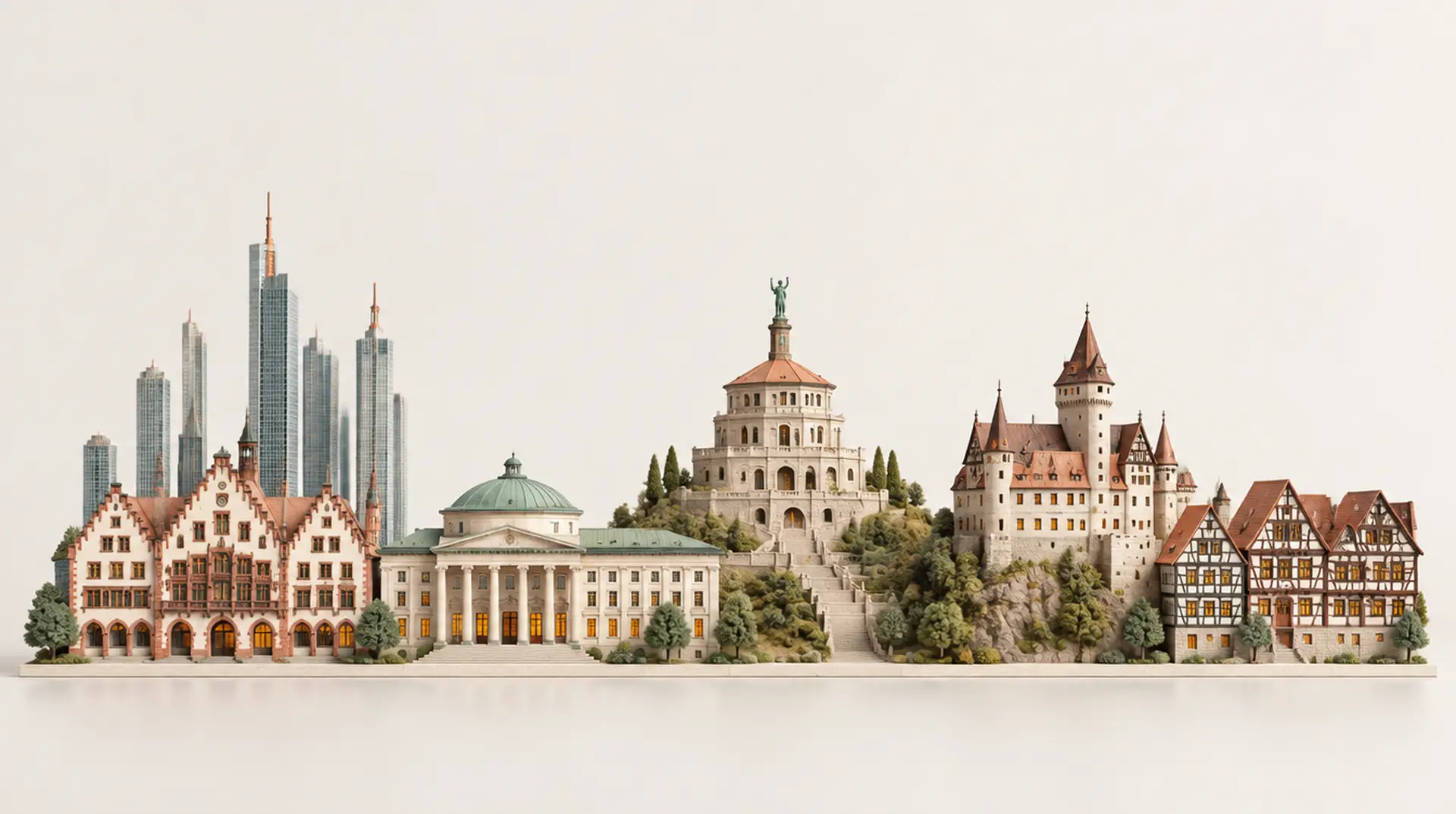 Modell der Stadtsilhouette von Hessen