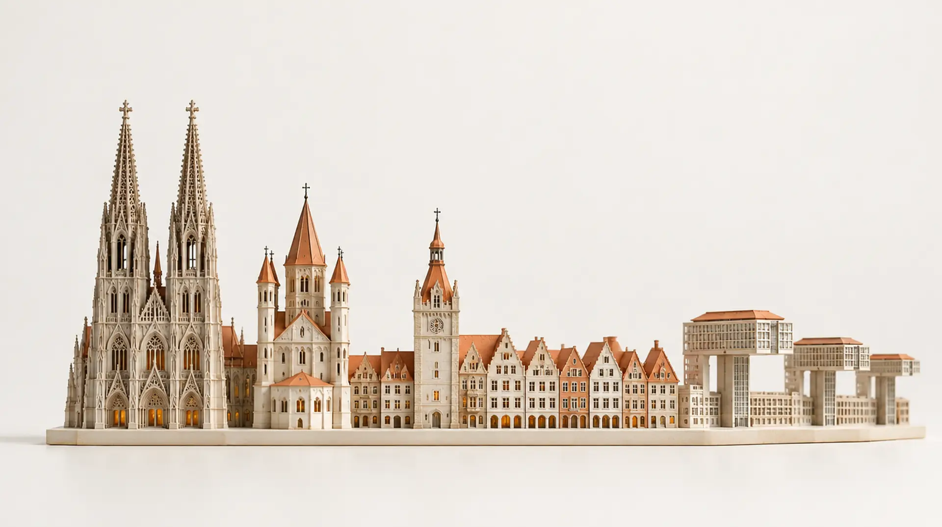 Modell der Stadtsilhouette von Köln