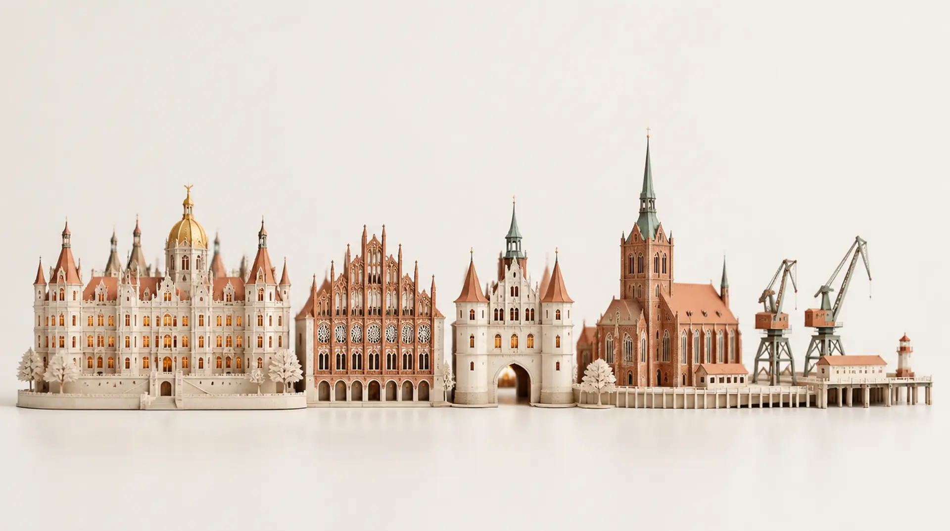 Modell der Stadtsilhouette von Mecklenburg-Vorpommern