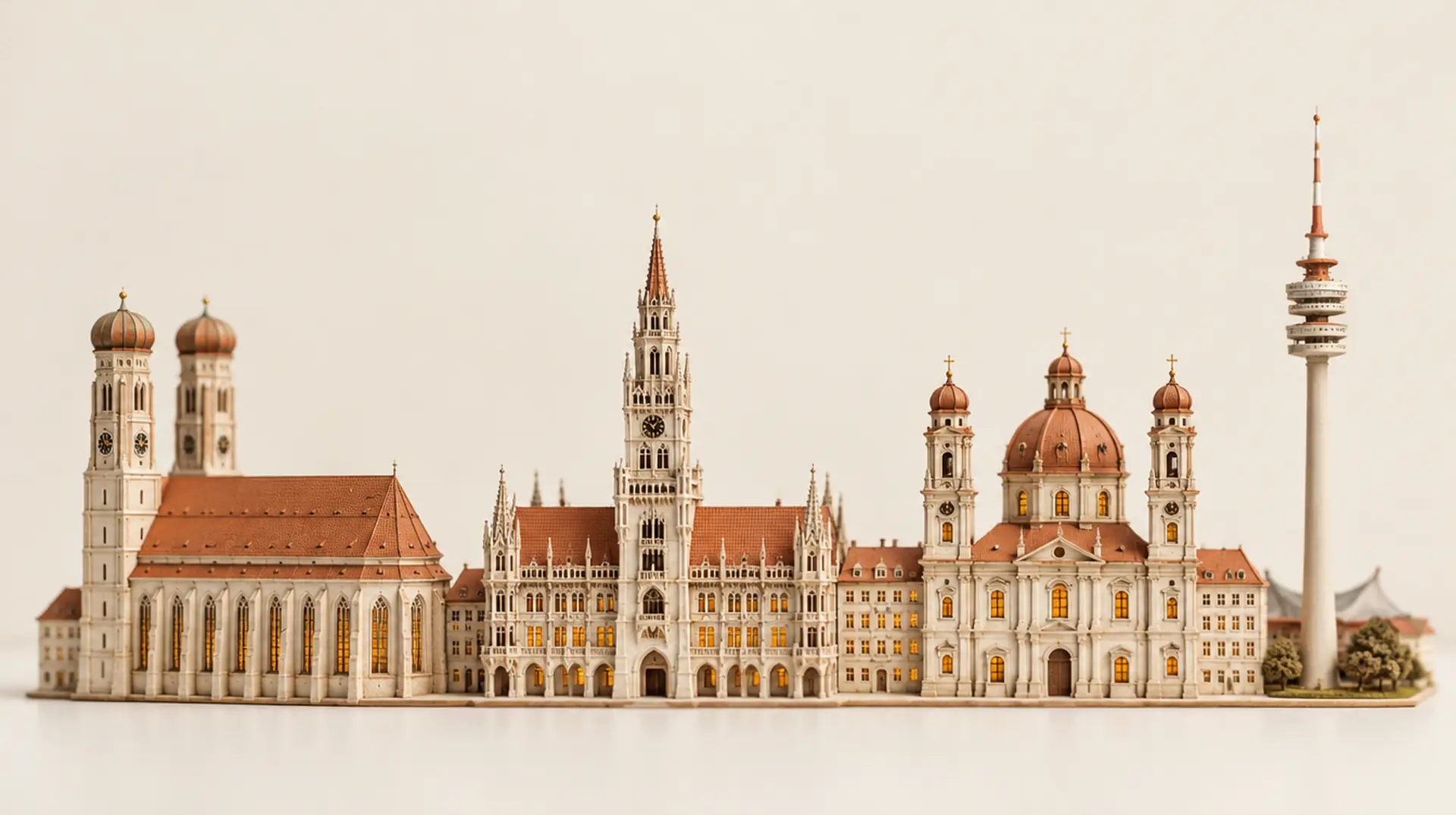 Modell der Stadtsilhouette von München