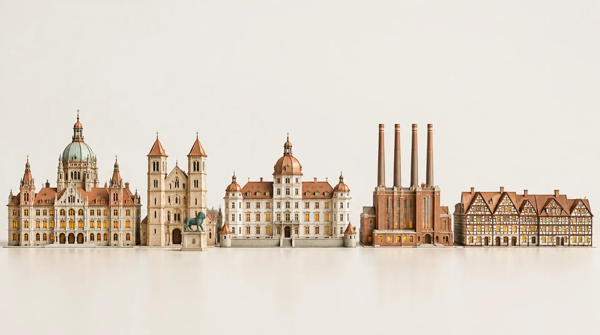 Modell der Stadtsilhouette von Niedersachsen