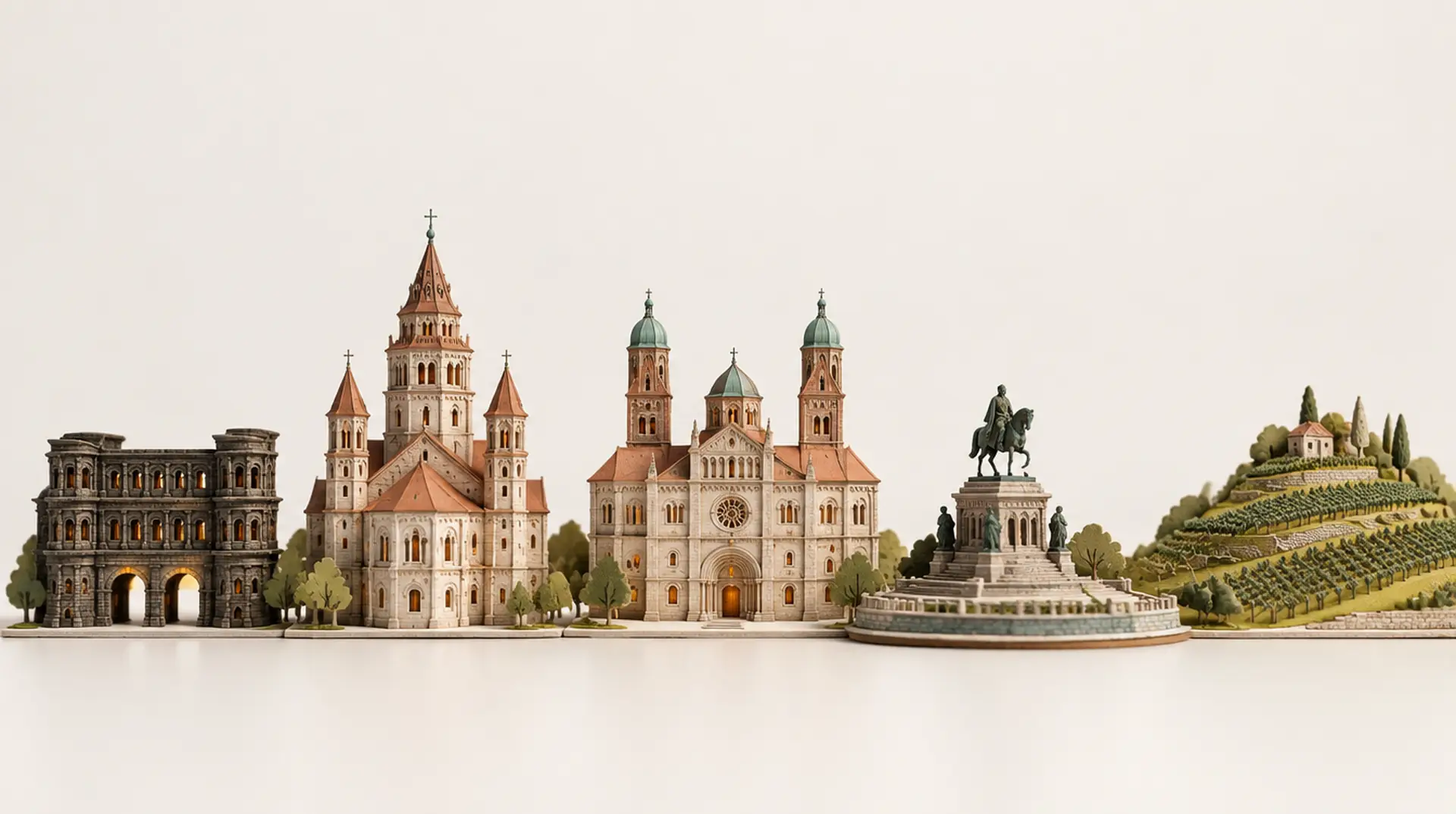Modell der Stadtsilhouette von Rheinland-Pfalz