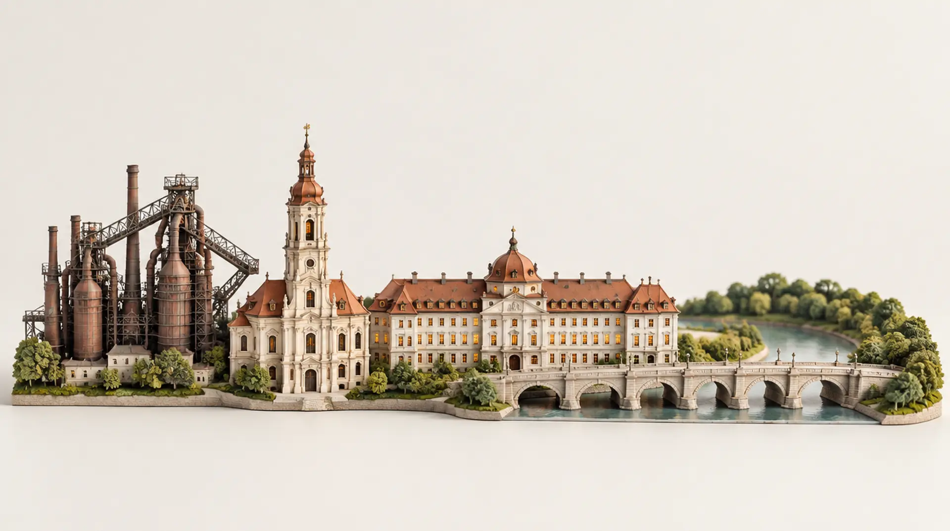 Modell der Stadtsilhouette von Saarland