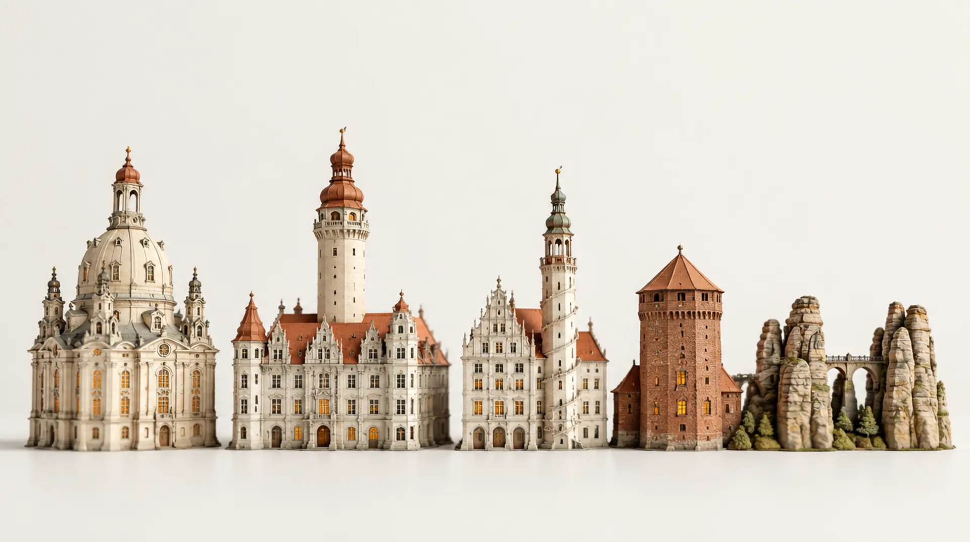 Modell der Stadtsilhouette von Sachsen