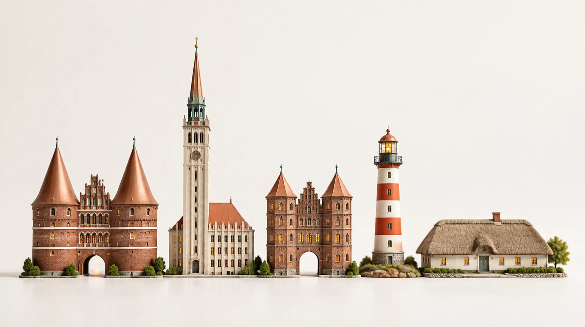 Modell der Stadtsilhouette von Schleswig-Holstein