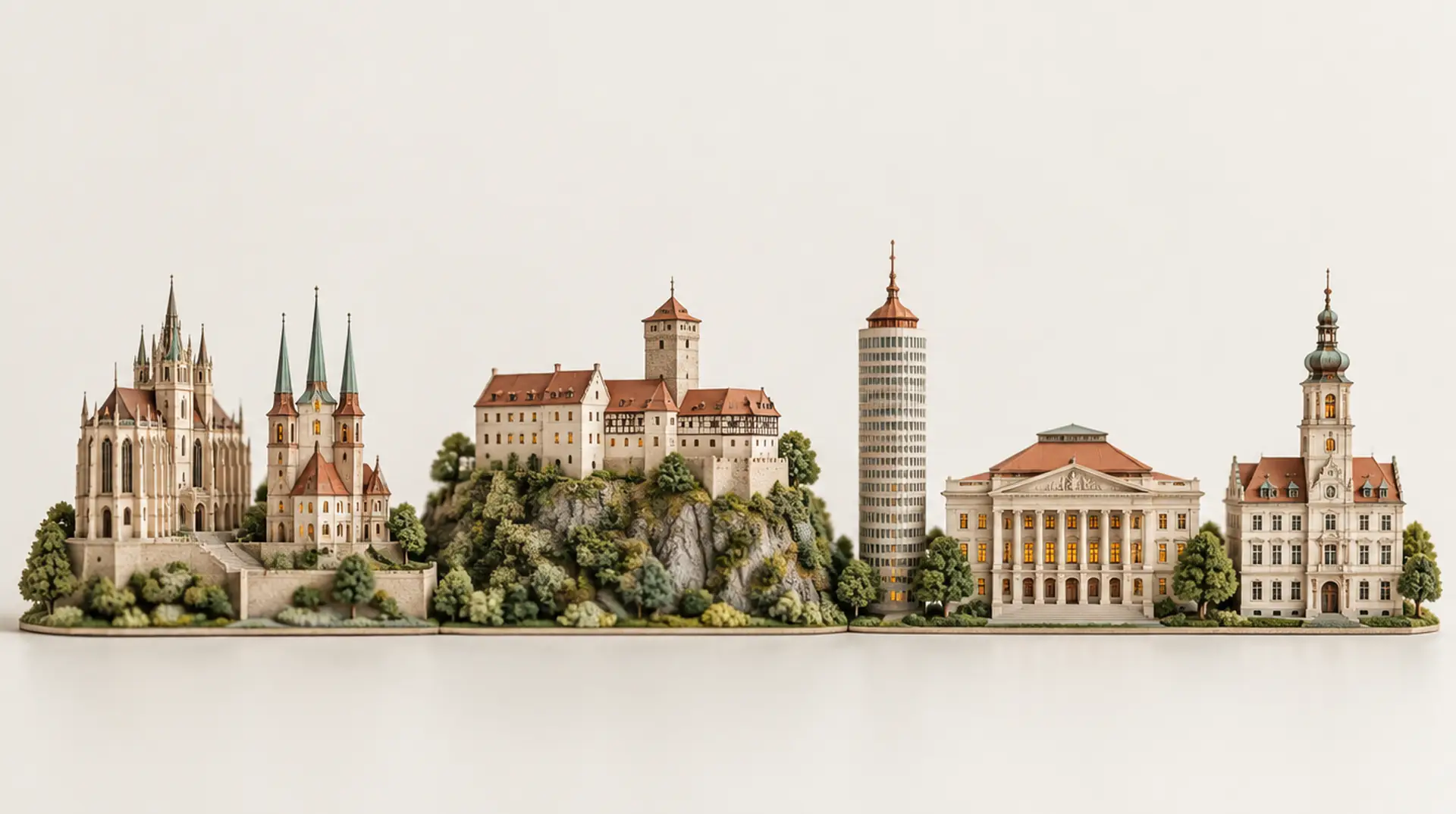 Modell der Stadtsilhouette von Thüringen
