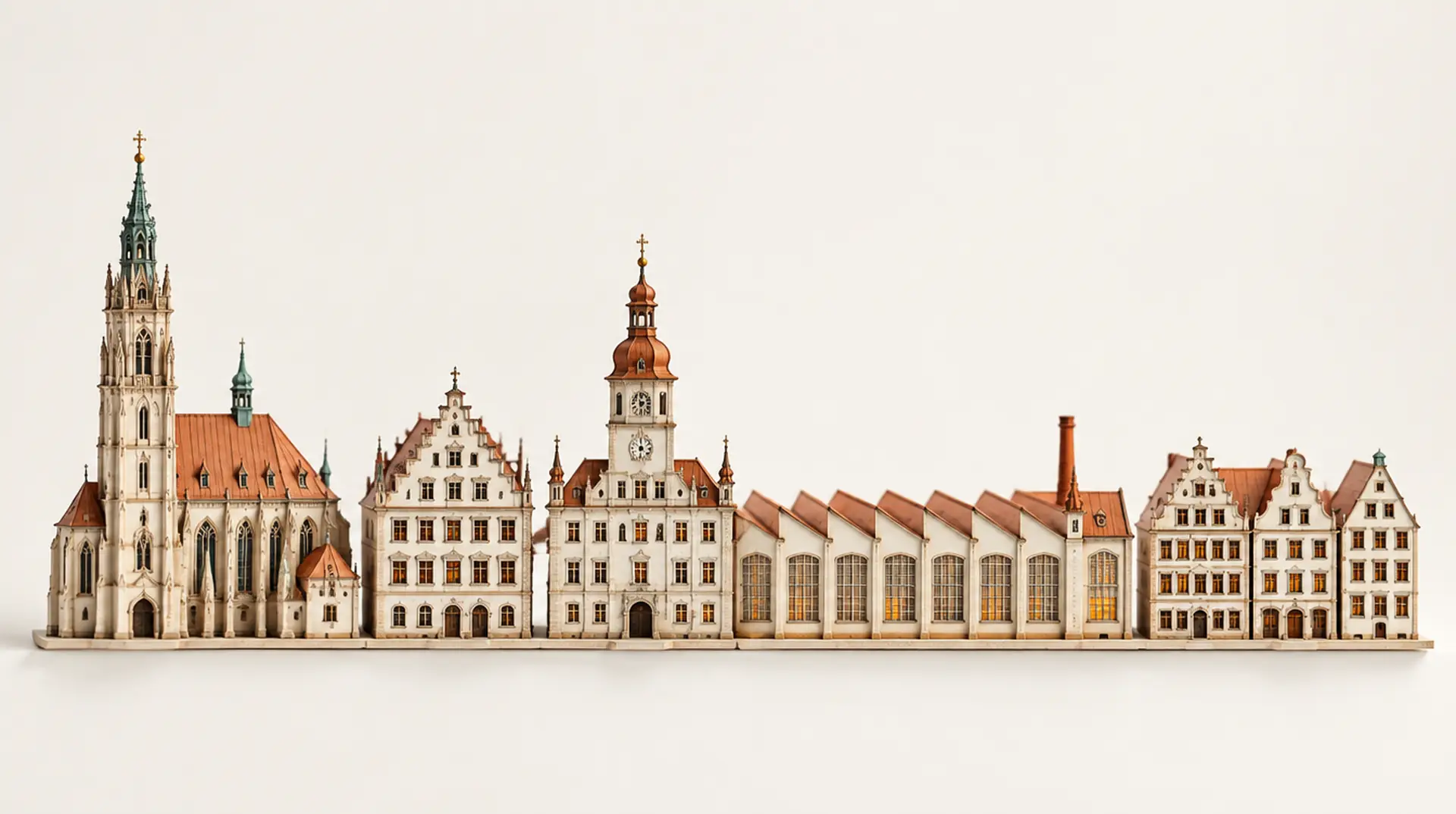 Modell der Stadtsilhouette von Zwickau